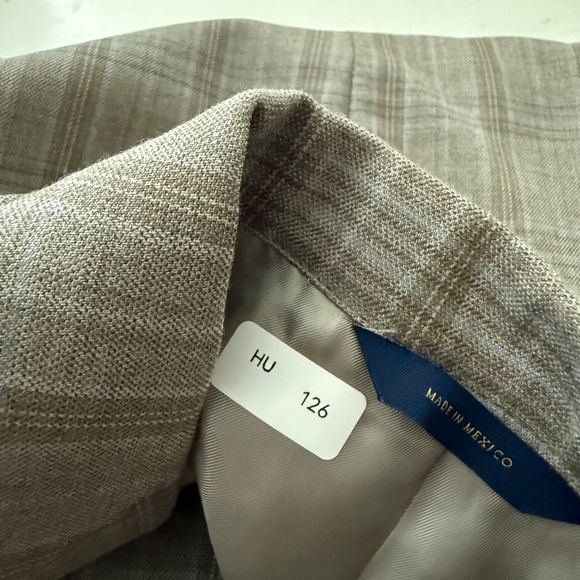 Brooks Brothers Regent Fit Light Beige Plaid 2 Button Blazer Suit Jacket Men 46R - Picture 13 of 13